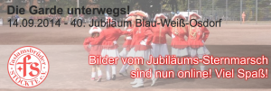 Die Garde beim Jubiläum von Blau-Weiß-Osdorf